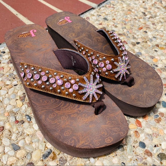 justin boots flip flops